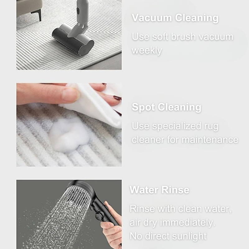 How to wash rug? vacuum cleaning, spot cleaning, water rinse