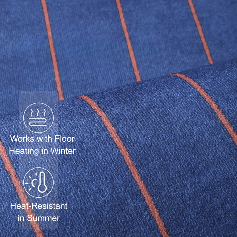 blue striped rug