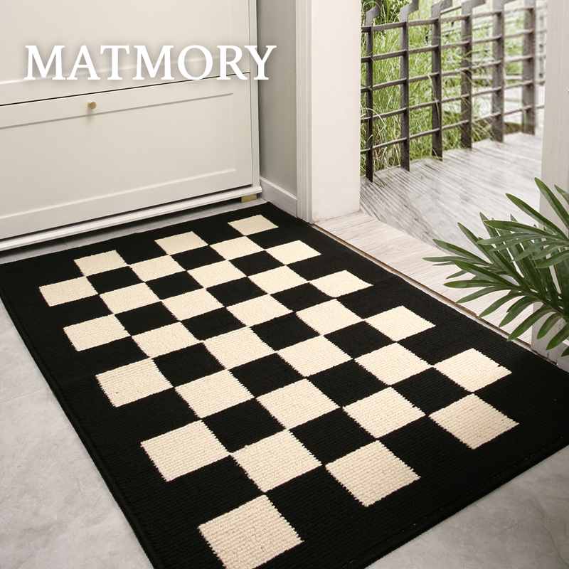 checkered welcome outdoor front door mats