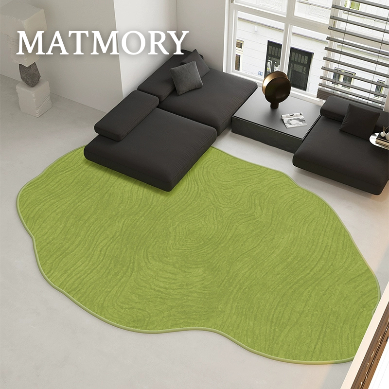 geometric light green living room rug for modern interior