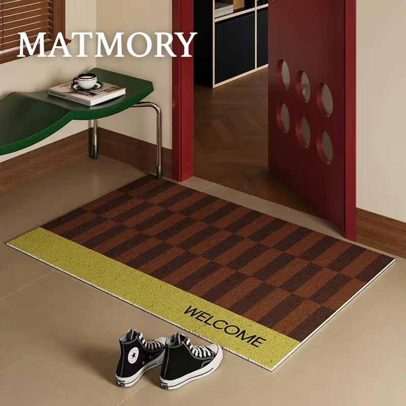 yellow welcome door mat