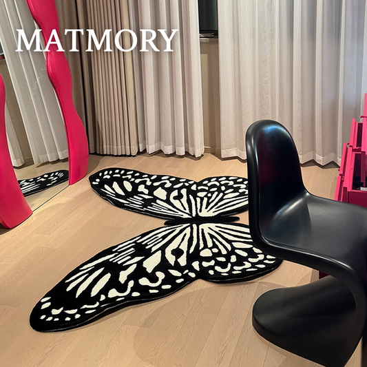 black and white butterfly rug perfect for bedroom