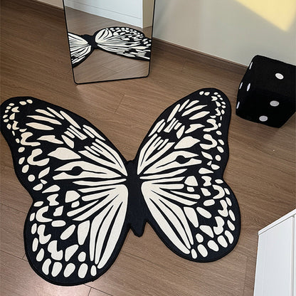 black and white pattern rug for office