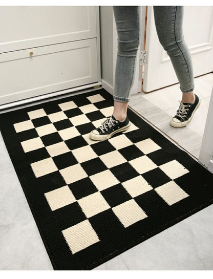 black and white trendy cute doormats