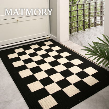 checkered welcome outdoor front door mats