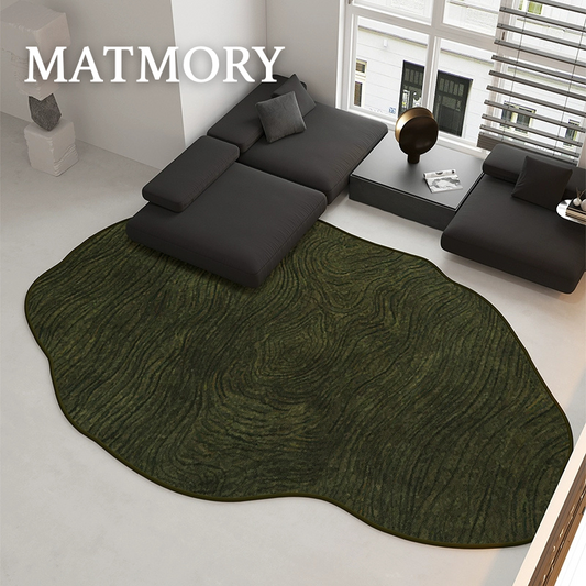 geometric deep green living room rug for modern interior