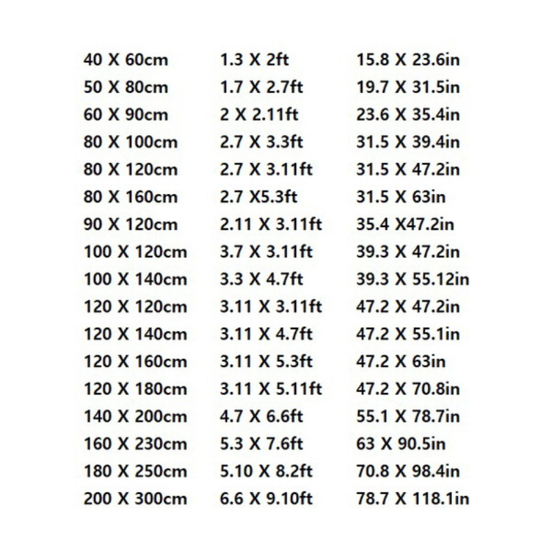 rug and mat size