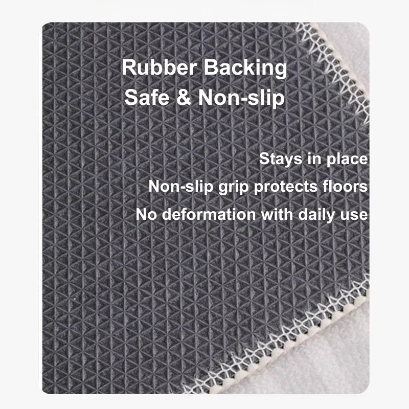 safe & non-slip rubber backing round rug