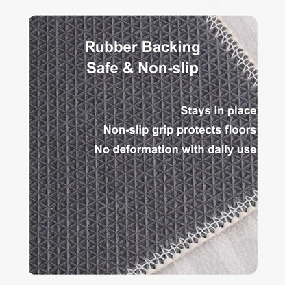 safe & non-slip rubber backing round rug