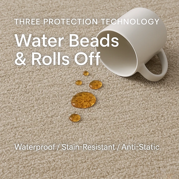 stain resistant beige rug