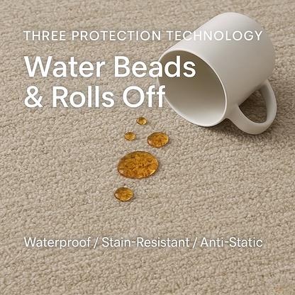 stain resistant beige rug
